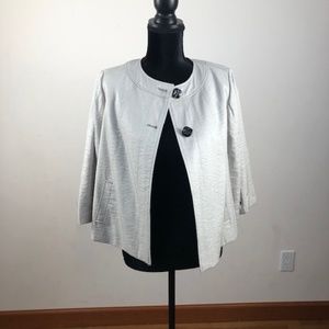 Laura Ashley Petite silver with subtle sparkles, two button jacket. Size:PM